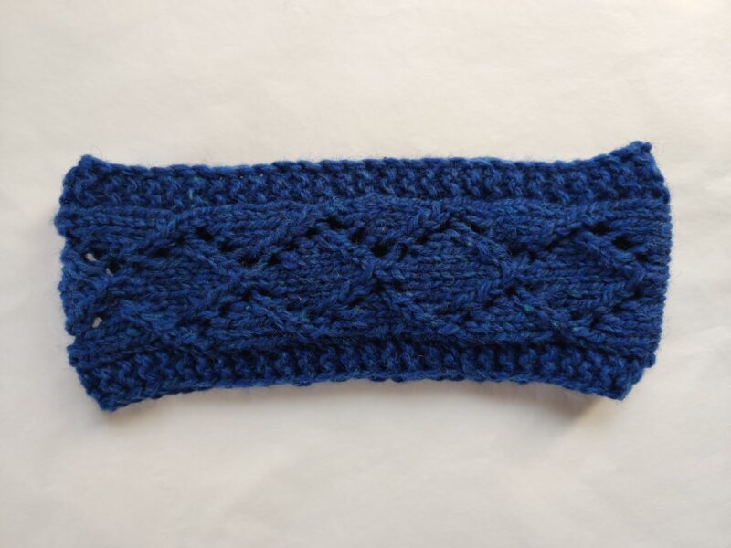 headband bleu en laine shetland