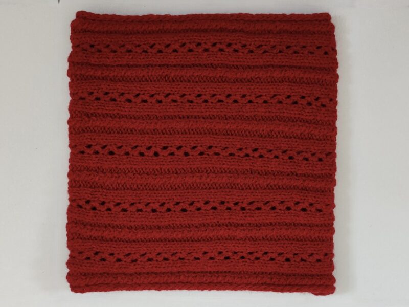 tour de cou laine shetland rouge, snood de la marque Laine et Merveilles