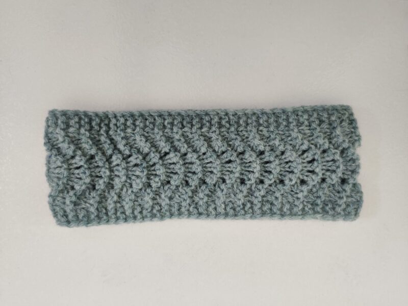 bandeau couleur céladon en laine shetland biologique de Laine et Merveilles