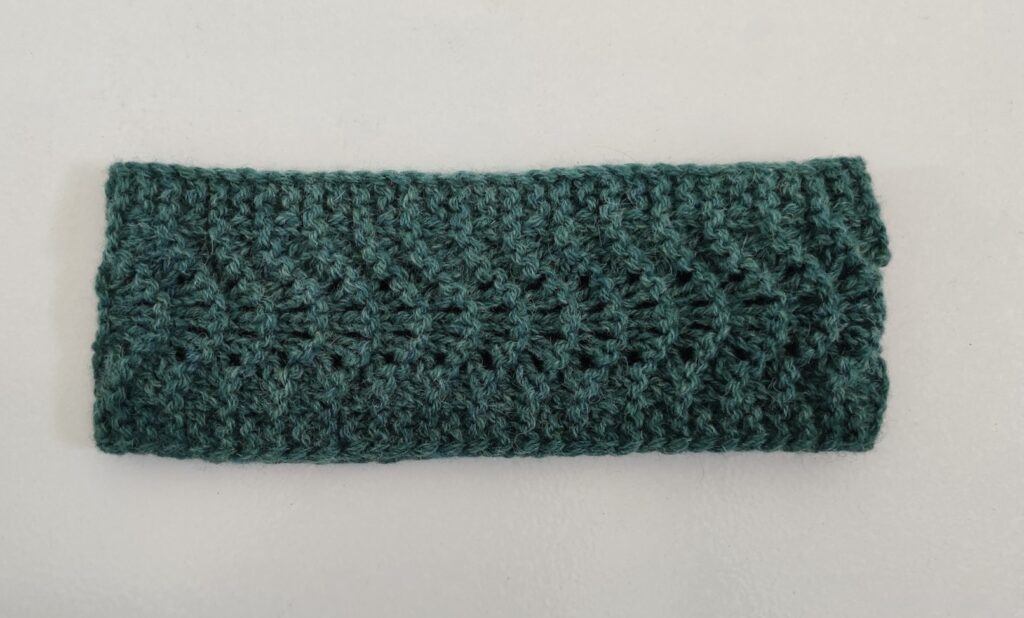 bandeau vert océan en laine shetland de Laine et Merveilles