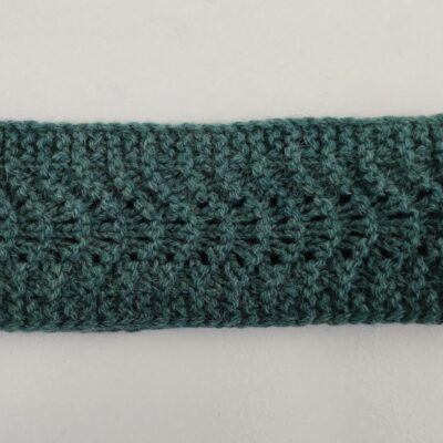 bandeau vert océan en laine shetland de Laine et Merveilles