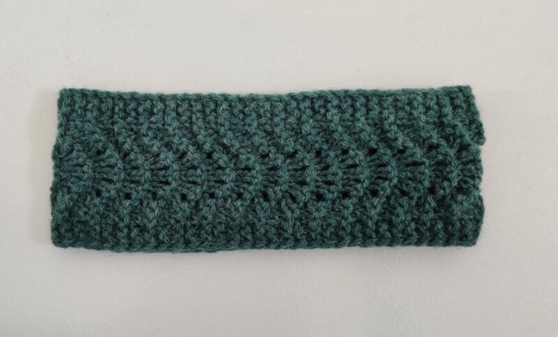 bandeau vert océan en laine shetland de Laine et Merveilles